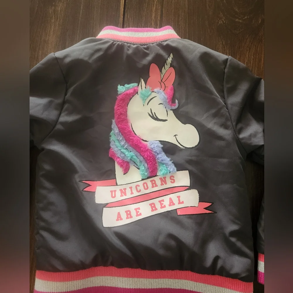 Minnie Mouse Disney Girls Pink Gray Jacket Sz 6-6X Coat